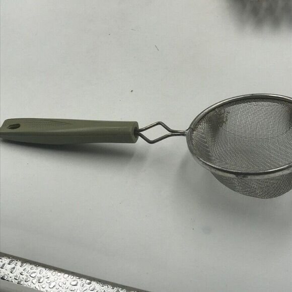 Vintage Chromium Plated Ekco USA Kitchen Utensil Lot Avocado Green Campbells S&P - Picture 7 of 12